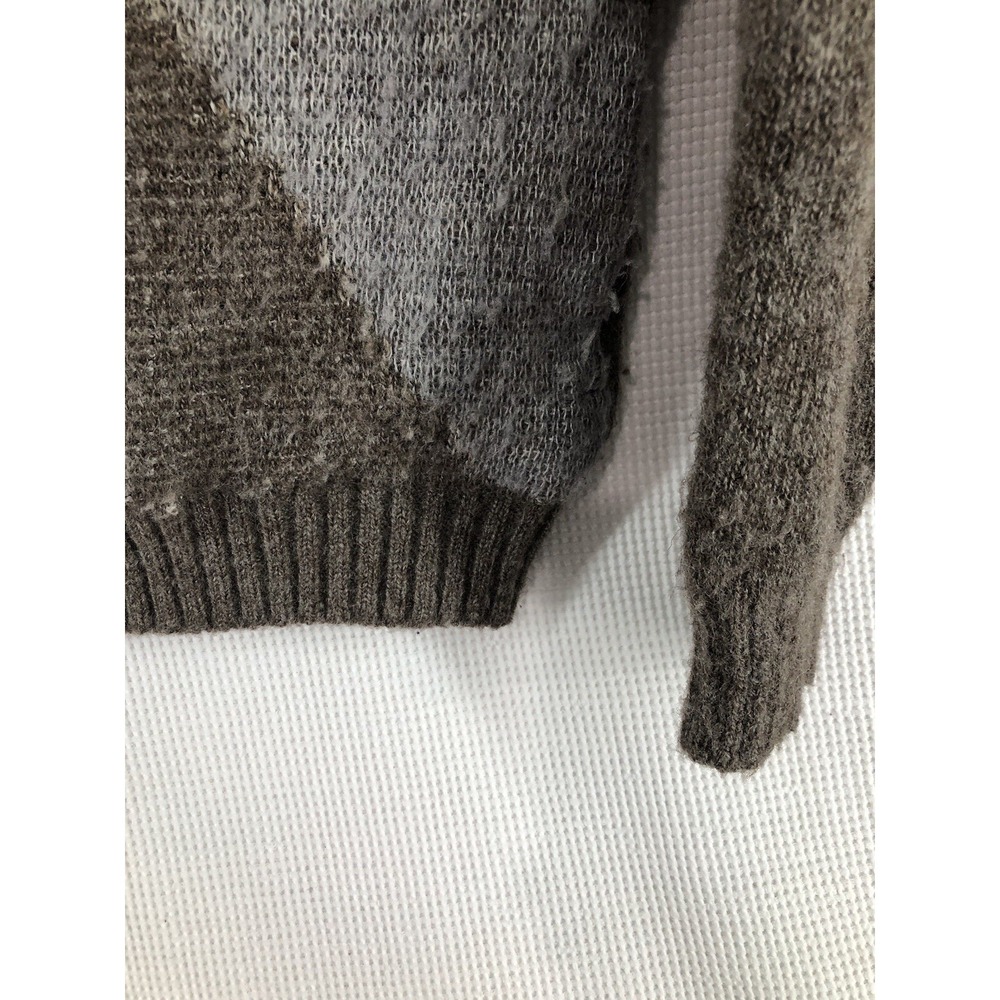 St Michael Vintage Women Cardigan Sweater 16 Gray Brown Wool Full Zip Knit Lined - Picture 2 of 11